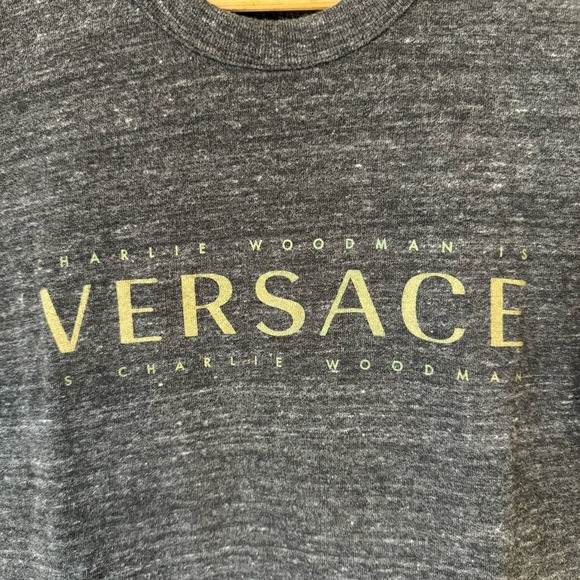 Alternative Earth Charlie Woodman Versace Gray Shirt Short Sleeve Small Graphic - Picture 2 of 9